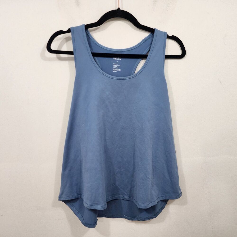 Girlfriend Collective ReSet Relaxed Knit Tank Top Womens Athletic Dusty Blue XL